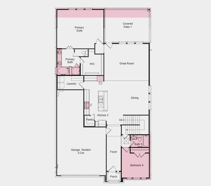 2D floor plan layout of this home in South Oak 60s, Lakewood Village, TX (Image 3). 2D floor plan layout of this home in South Oak 60s, Lakewood Village, TX (Image 3).