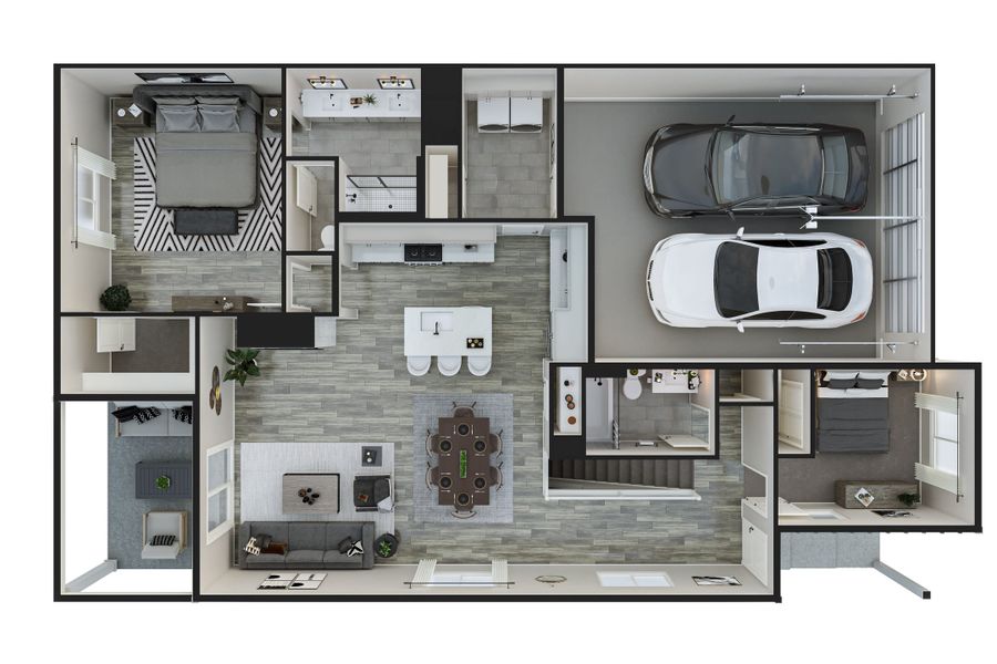 2D floor plan layout for the 3405 by Tri Pointe Homes in Westside Crossing, Berthoud, CO (Image 5).