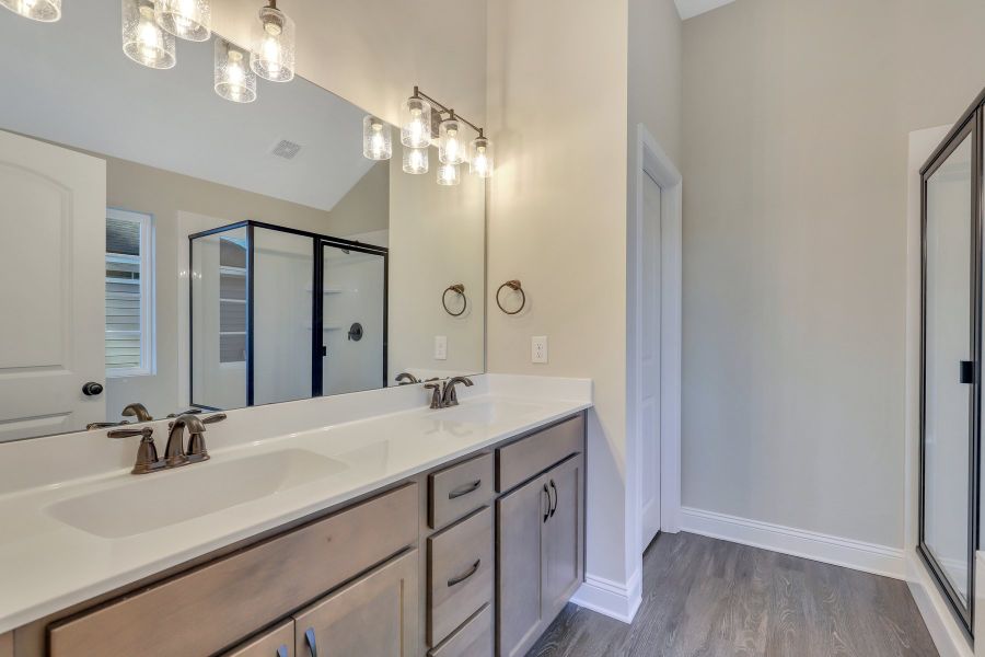Edisto Owner's Bath Dual Vanity with Modern Lighting