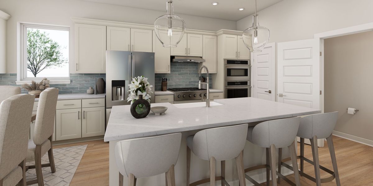 Representative furnished interior of a home built from the The Timmons by David Weekley Homes in Crosscreek Walk  – Courtyard, Charleston (Image 7).