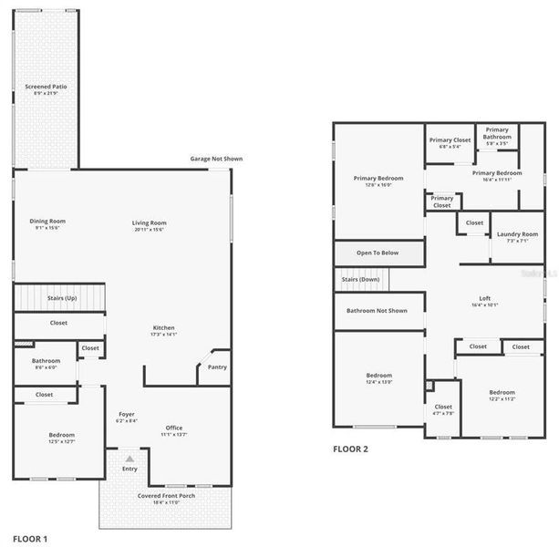 2D floor plan layout of this home in Rhett's Ridge, Apopka, FL (Image 5).