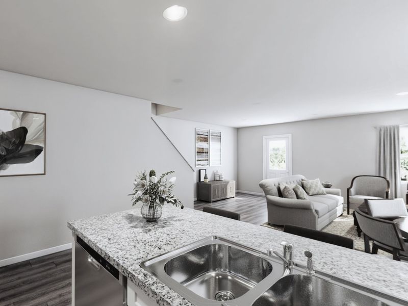 Representative furnished interior of a home built from the Roosevelt by National HomeCorp in Canal Walk, Roanoke Rapids (Image 7).