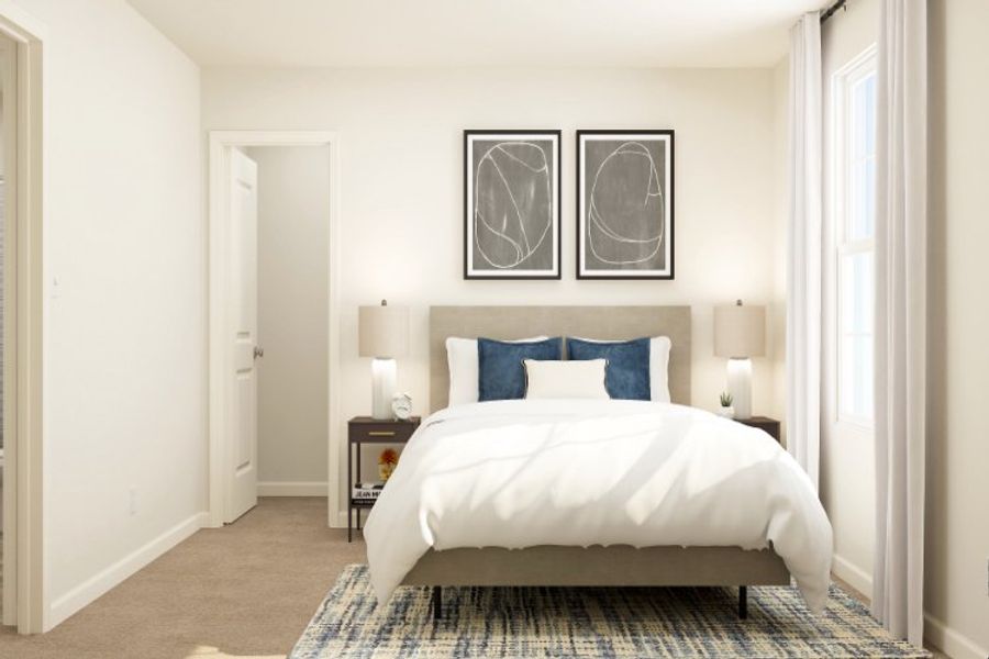 A bedroom with a bed and lamps. A bedroom with a bed and lamps.