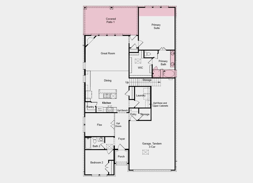 2D floor plan layout of this home in Cross Creek Meadows 55s, Celina, TX (Image 5).