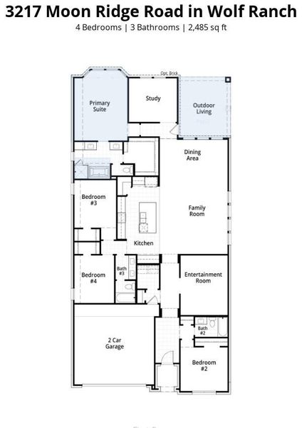 2D floor plan layout of this home in Wolf Ranch: 51ft. lots, Georgetown, TX (Image 2). 2D floor plan layout of this home in Wolf Ranch: 51ft. lots, Georgetown, TX (Image 2).