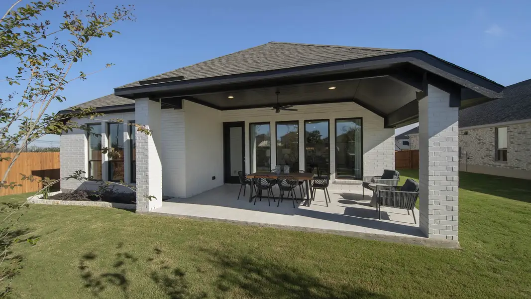 Exterior details and patio area of a home in Meadows of Mill Creek, Seguin (Image 3).