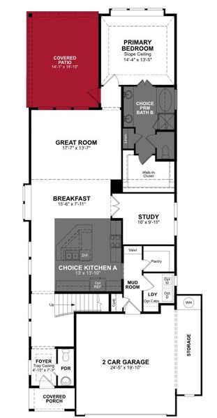 2D floor plan layout of this home in Bridgeland, Cypress, TX (Image 3).