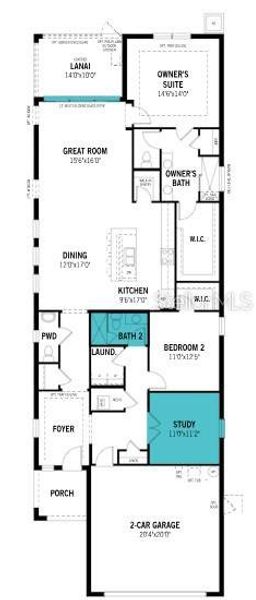 2D floor plan layout of this home in Wellen Park, Venice, FL (Image 3).