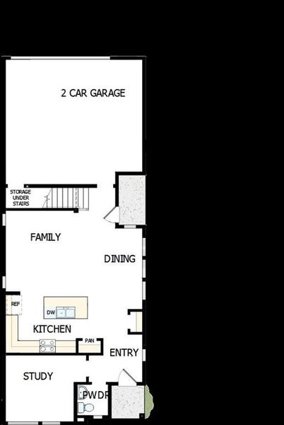 2D floor plan layout of this home in Painted Tree Woodland West – Cottages, McKinney, TX (Image 3).