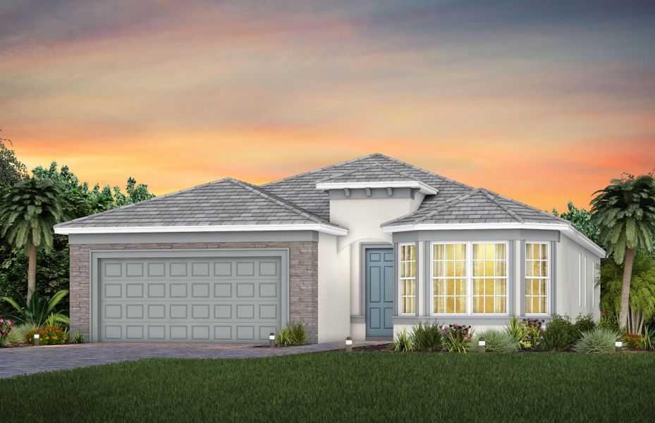 Representative exterior photo of a completed home built from the Mystique by DiVosta in BeachWalk by Manasota Key, Englewood, FL (Image 25).