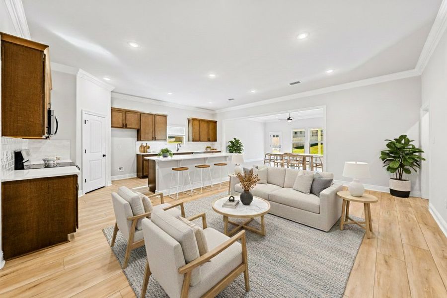 Front exterior of a new home in Young Oaks, Crestview, FL, highlighting curb appeal (Image 2).