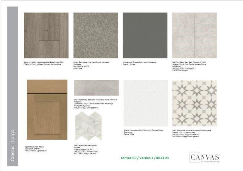 Design Selections.  Home is under construction and selections are subject to change.