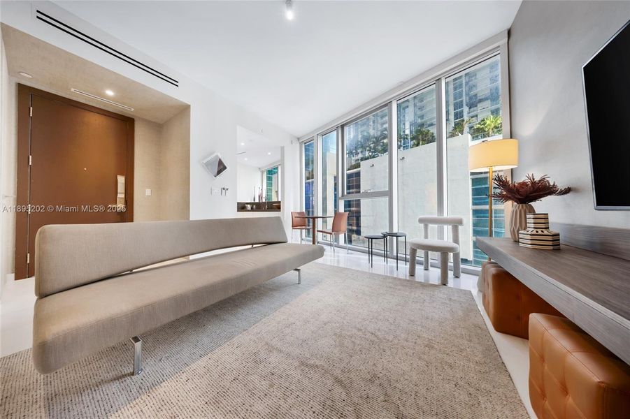 Furnished interior view inside a new home in Aston Martin Residences, Miami (Image 42).