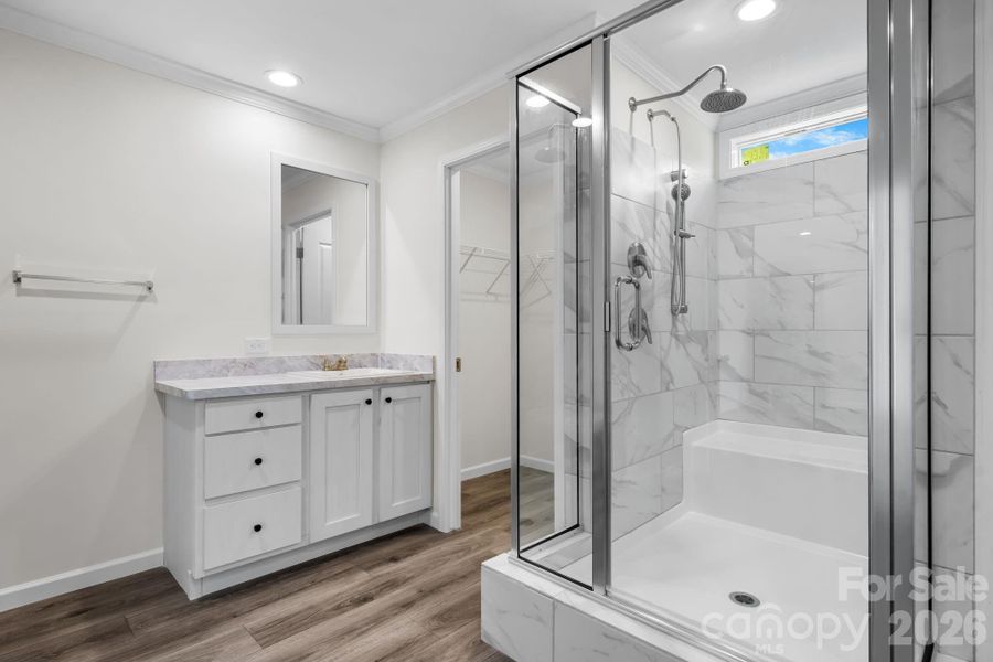 Stand up shower with seat