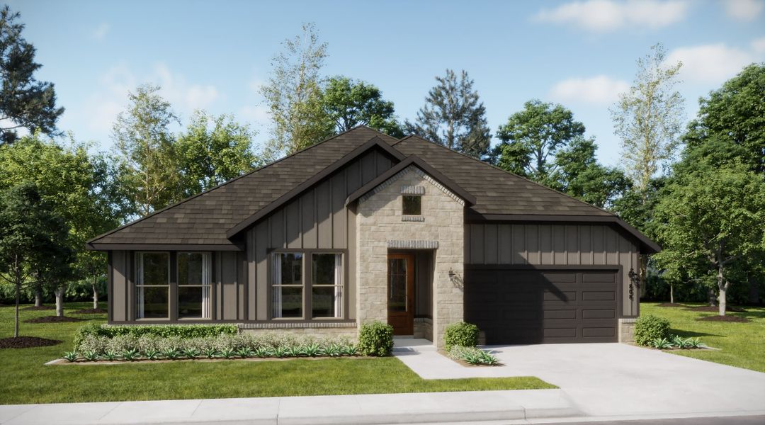 Representative exterior photo of a completed home built from the Helios by Risewell Homes in Coyote Crossing, Godley, TX (Image 3).