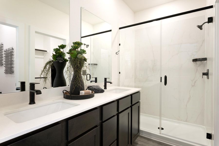 Representative furnished interior of a home built from the Rachelle by Risewell Homes in Avery Centre, Round Rock (Image 5).