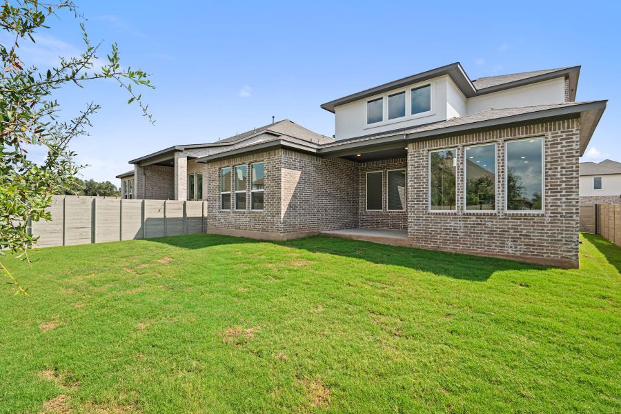 Exterior details and patio area of a home in Wolf Ranch, Georgetown (Image 28).