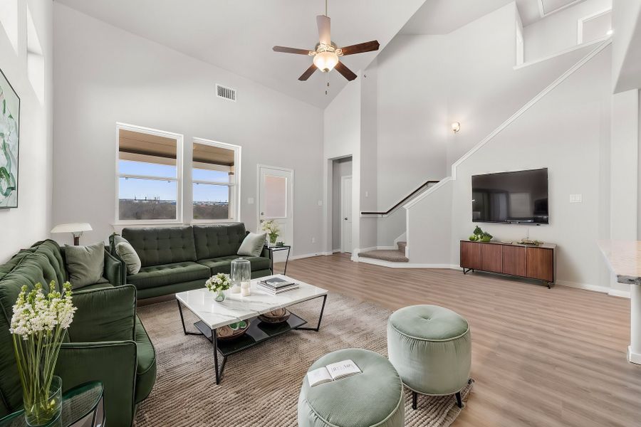 Virtually staged representation of the floor plan. Actual home features, colors, and details may vary.