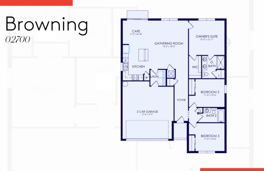 2D floor plan layout of this home in Caloosa Cove, Labelle, FL (Image 3).