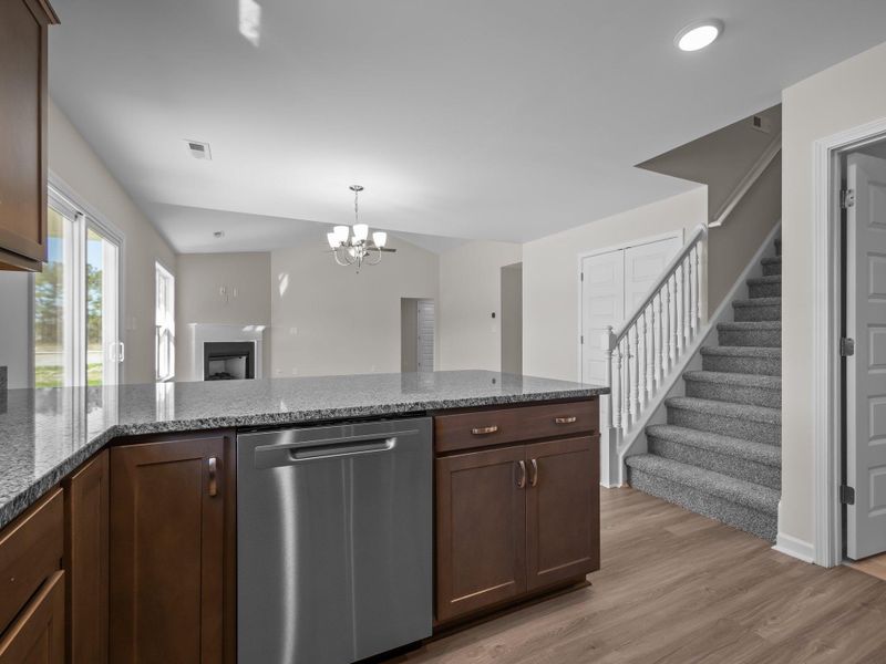 Representative furnished interior of a home built from the Pamlico A by JC Jackson Homes,LLC in Heritage Pointe, Newport (Image 10).