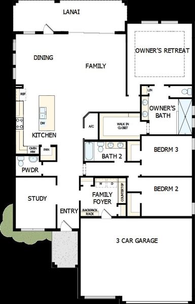 2D floor plan layout of this home in Palmera Wellen Park - Classic Series, Venice, FL (Image 2).