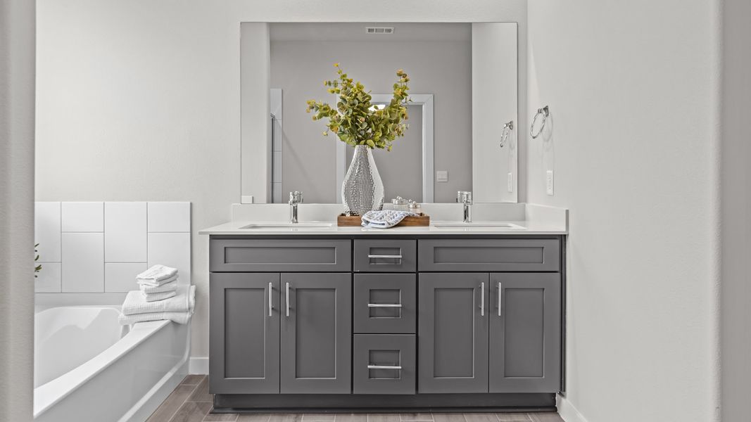 Representative furnished interior of a home built from the THE HOBBS by D.R. Horton in Northwest Passage, Midland (Image 9). Representative furnished interior of a home built from the THE HOBBS by D.R. Horton in Northwest Passage, Midland (Image 9).