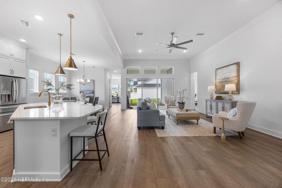 Furnished interior view inside a new home in Oak Grove at SilverLeaf 60’, St. Augustine (Image 14).