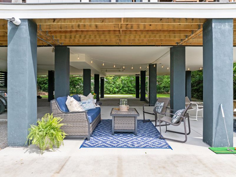 Exterior details and patio area of a home in , Charleston (Image 1). Exterior details and patio area of a home in , Charleston (Image 1).