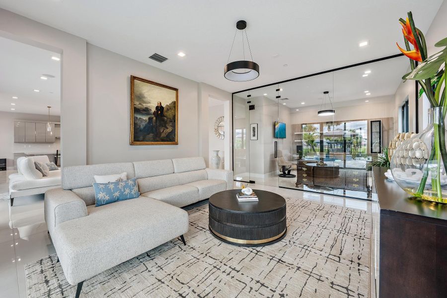 Sitting room near the home office and great room.