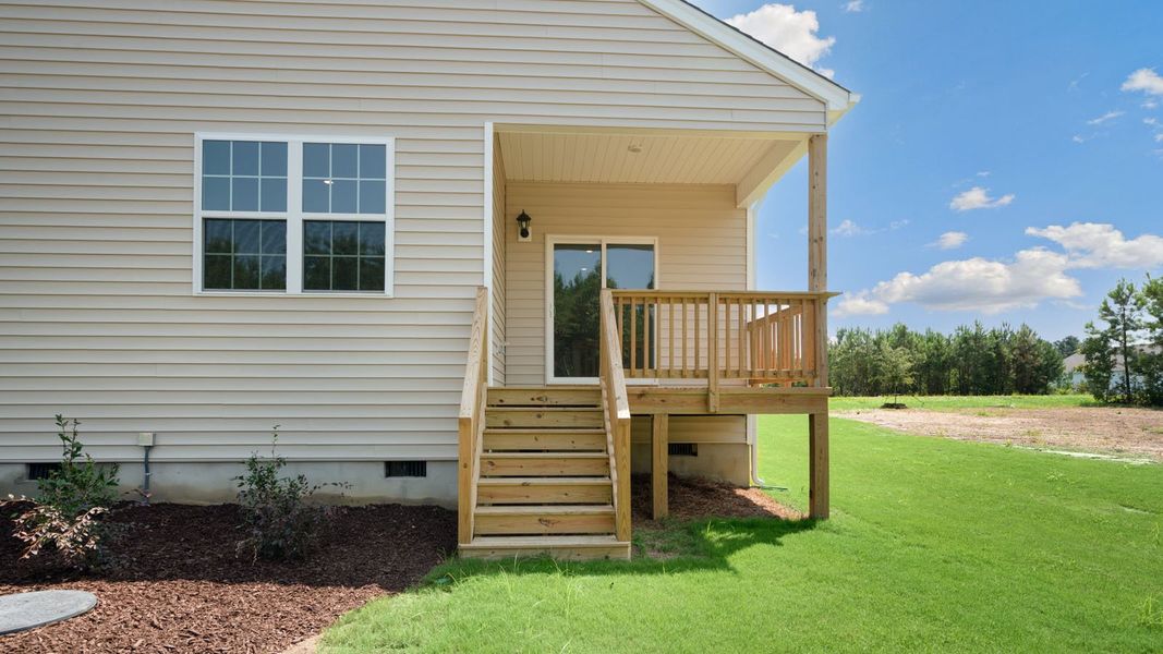 Exterior details and patio area of a home in Baker Farm, Youngsville (Image 3).