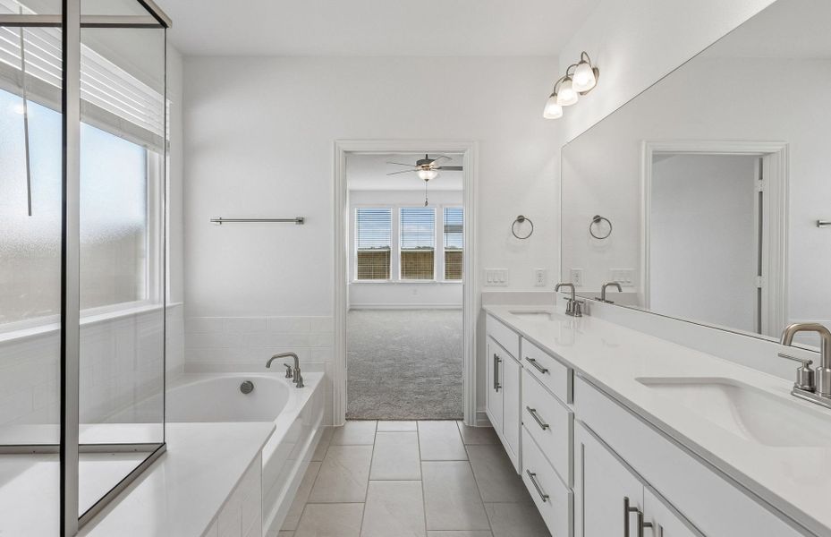 Representative furnished interior of a home built from the Harvard by Pulte Homes in Ribbonwood, Aubrey (Image 11).