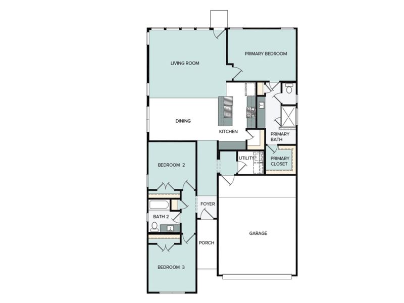 2D floor plan layout of this home in Cross Creek, Cedar Park, TX (Image 4).