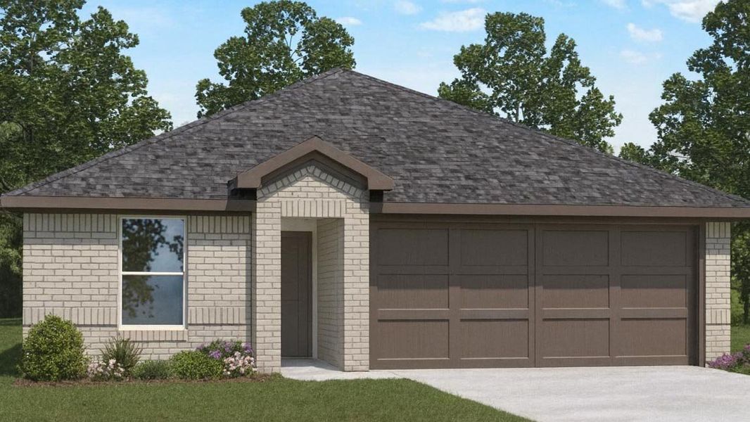 Representative exterior photo of a completed home built from the Anderson by D.R. Horton in Mill Creek, Magnolia, TX (Image 2). Representative exterior photo of a completed home built from the Anderson by D.R. Horton in Mill Creek, Magnolia, TX (Image 2).