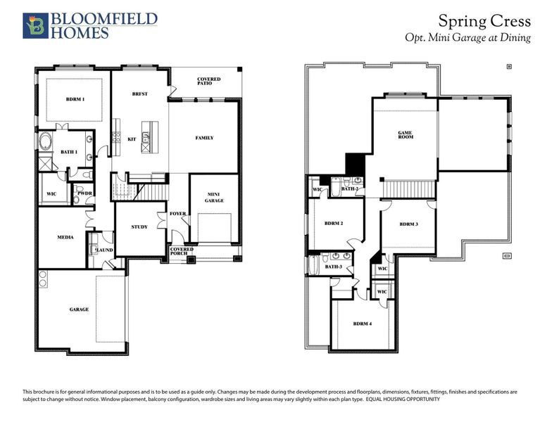 Spring Cress Opt Mini Garage at Dining Floor Plan Spring Cress Opt Mini Garage at Dining Floor Plan
