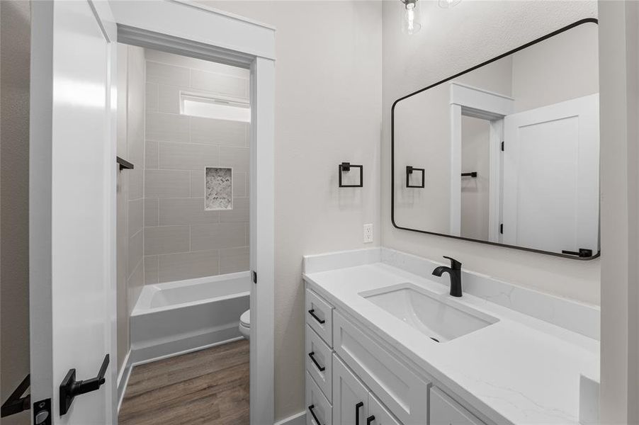 Furnished interior view inside a new home in , Point (Image 12).