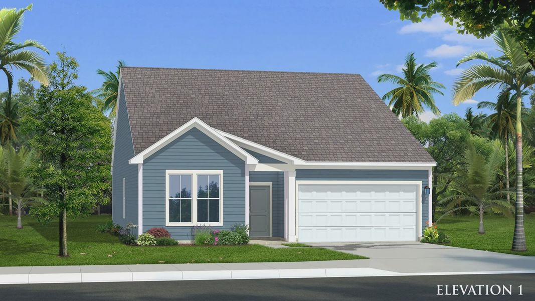 Representative exterior photo of a completed home built from the Chelsea by DRB Homes in Bearwood Classics, Mount Pleasant, TN (Image 32).