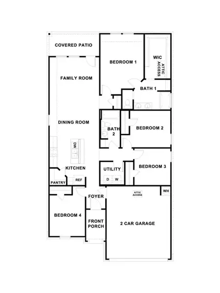2D floor plan layout for the The Dalton by D.R. Horton in Mayfair, New Braunfels, TX (Image 3). 2D floor plan layout for the The Dalton by D.R. Horton in Mayfair, New Braunfels, TX (Image 3).