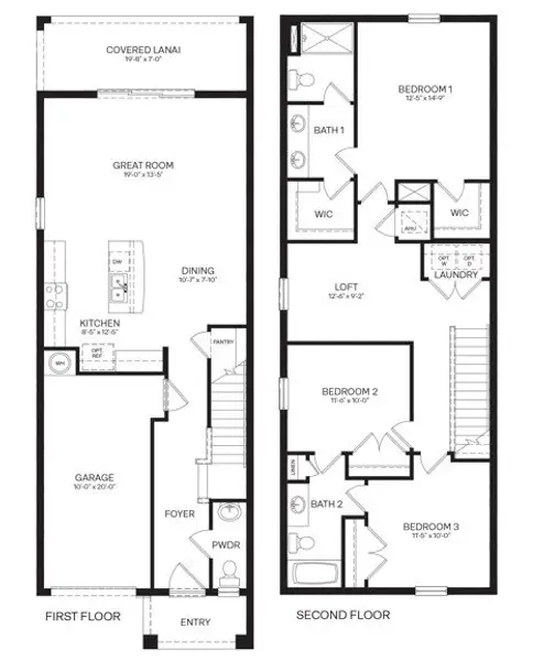 2D floor plan layout of this home in Brentwood, Davenport, FL (Image 3). 2D floor plan layout of this home in Brentwood, Davenport, FL (Image 3).