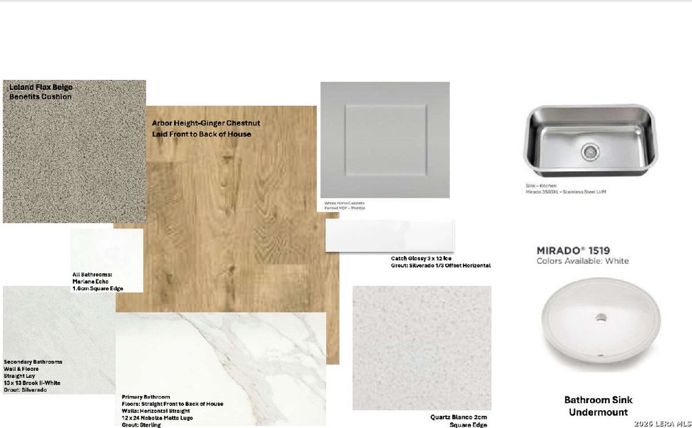 Sample of building materials used in homes in The Parklands, Schertz (Image 5).