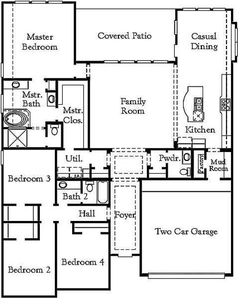 2D floor plan layout of this home in South Pointe, Mansfield, TX (Image 2). 2D floor plan layout of this home in South Pointe, Mansfield, TX (Image 2).