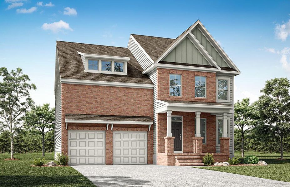 Representative exterior photo of a completed home built from the Baldwin by Eastwood Homes in Waterford Commons, Rock Hill, SC (Image 6).