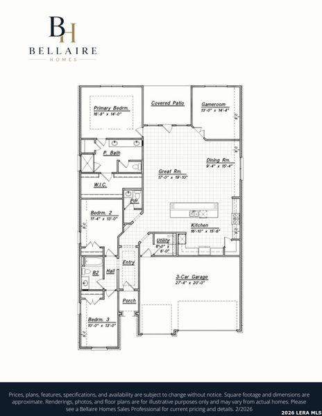 2D floor plan layout of this home in Buffalo Crossing, Cibolo, TX (Image 2). 2D floor plan layout of this home in Buffalo Crossing, Cibolo, TX (Image 2).