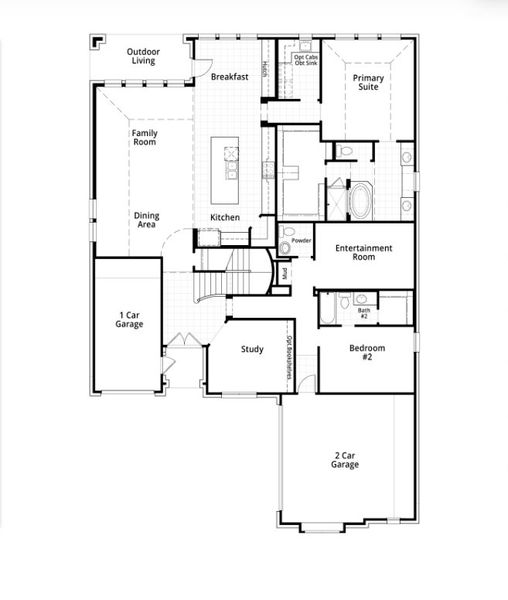 2D floor plan layout for the 228 Plan by Highland Homes in Briggs Ranch, San Antonio, TX (Image 25). 2D floor plan layout for the 228 Plan by Highland Homes in Briggs Ranch, San Antonio, TX (Image 25).