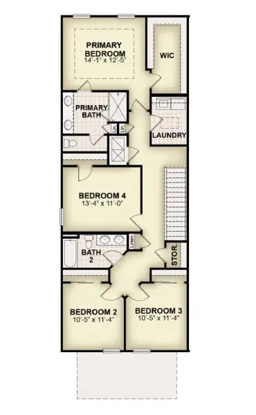 2D floor plan layout for the Charlotte by Rockwell Homes in Whaley Grove Townhomes, St. Cloud, FL (Image 12).