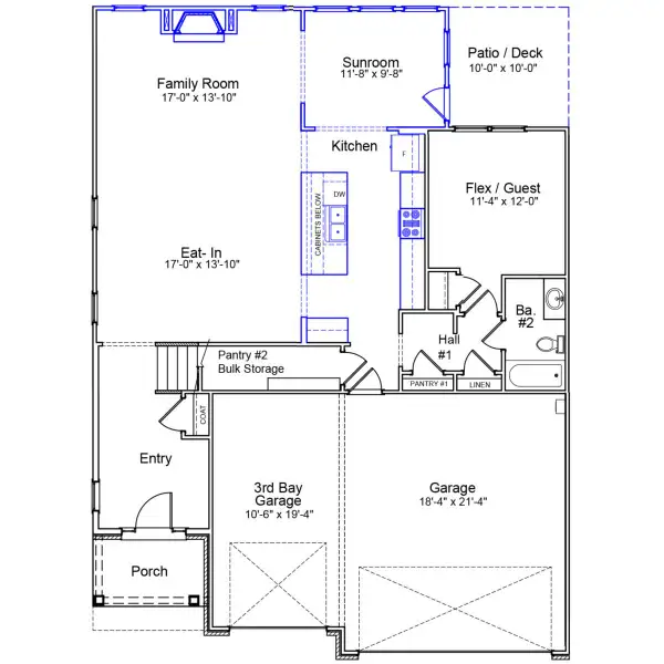 2D floor plan layout of this home in Lilah Grove, Summerfield, NC (Image 3).