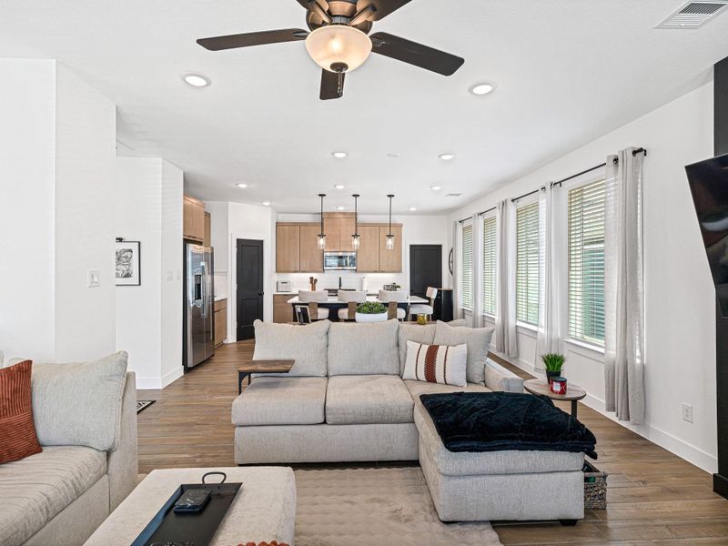 Furnished interior view inside a new home in Bridgeland, Cypress (Image 7). Furnished interior view inside a new home in Bridgeland, Cypress (Image 7).