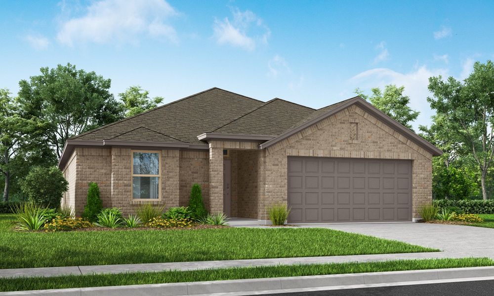 Representative exterior photo of a completed home built from the Cheyenne by Impression Homes in De Berry Reserve, Royse City, TX (Image 9). Representative exterior photo of a completed home built from the Cheyenne by Impression Homes in De Berry Reserve, Royse City, TX (Image 9).
