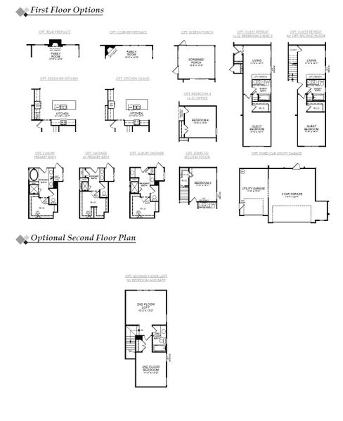 2D floor plan layout for the Edgefield by Eastwood Homes in The Enclave at French Quarter Creek, Huger, SC (Image 4).