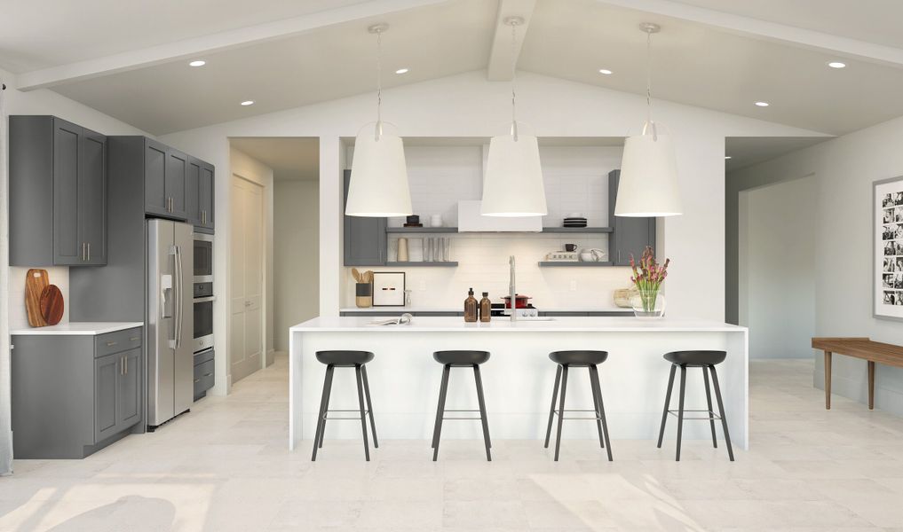 Beautiful kitchen with sprawling island & Brellin cabinets