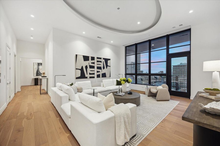 Step into exclusivity--this penthouse residence welcomes you with a bold modern aesthetic that sets the tone for sophisticated living. Step into exclusivity--this penthouse residence welcomes you with a bold modern aesthetic that sets the tone for sophisticated living.